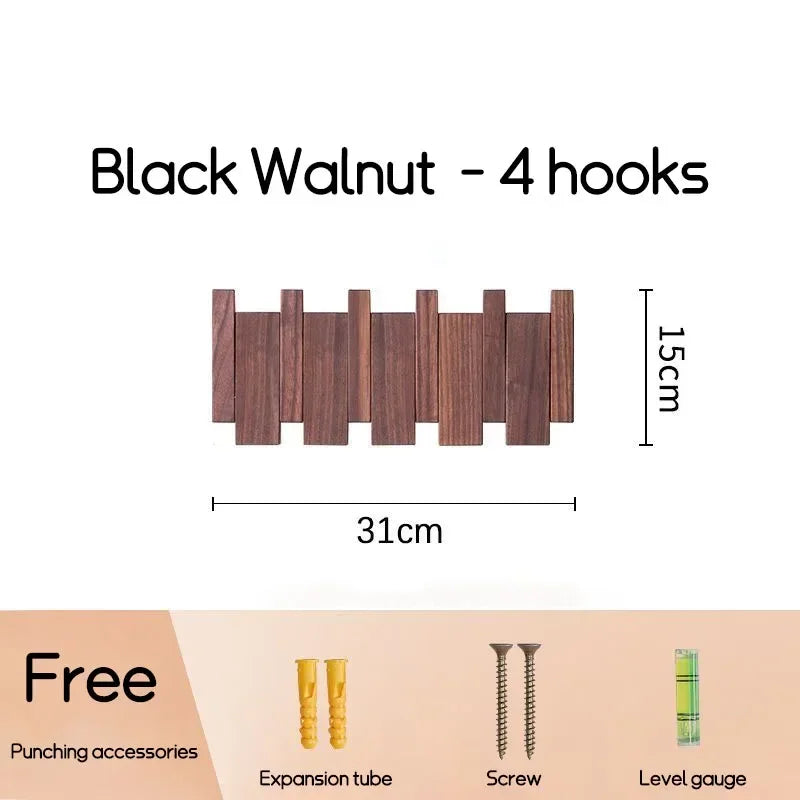 Natural Wood Wall Mounted Piano Coat Rack| Coat Rack Wall Mount| Flip down Wall Hook Rack 5 Hooks| Entryway Wall Art Hook,Made of Acacia Wood (Wood Wax Oil Dyed Walnut Color).Wall Art