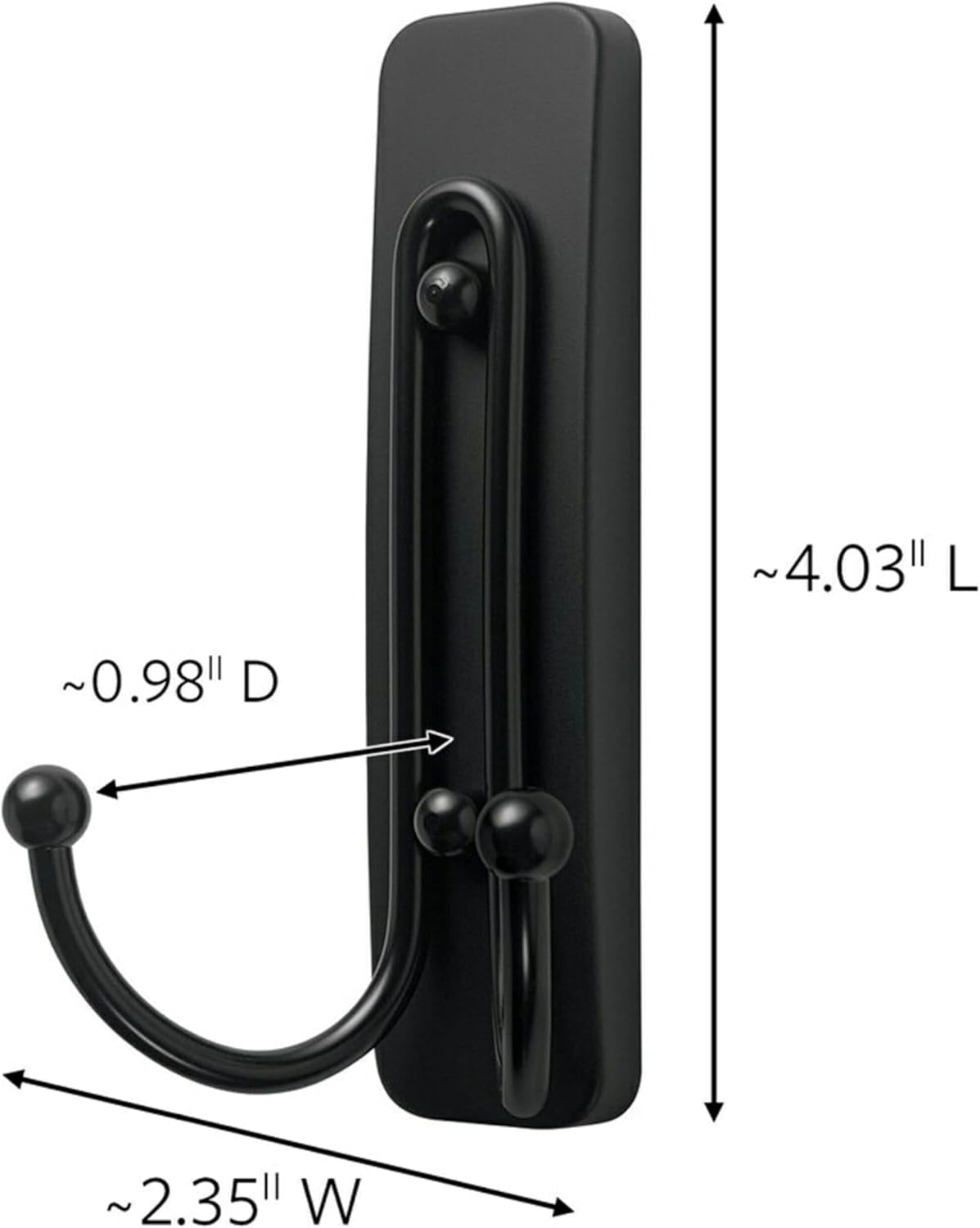 17036MB-2ES Large Wall Hooks, 2 Pack, Matte Black