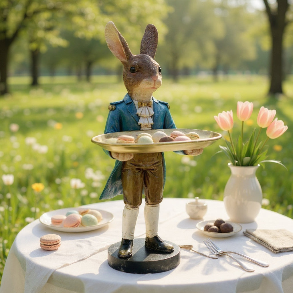 Rabbit Waiter Large 51Cm with Charming Sculpture for Home Living Room Stylish