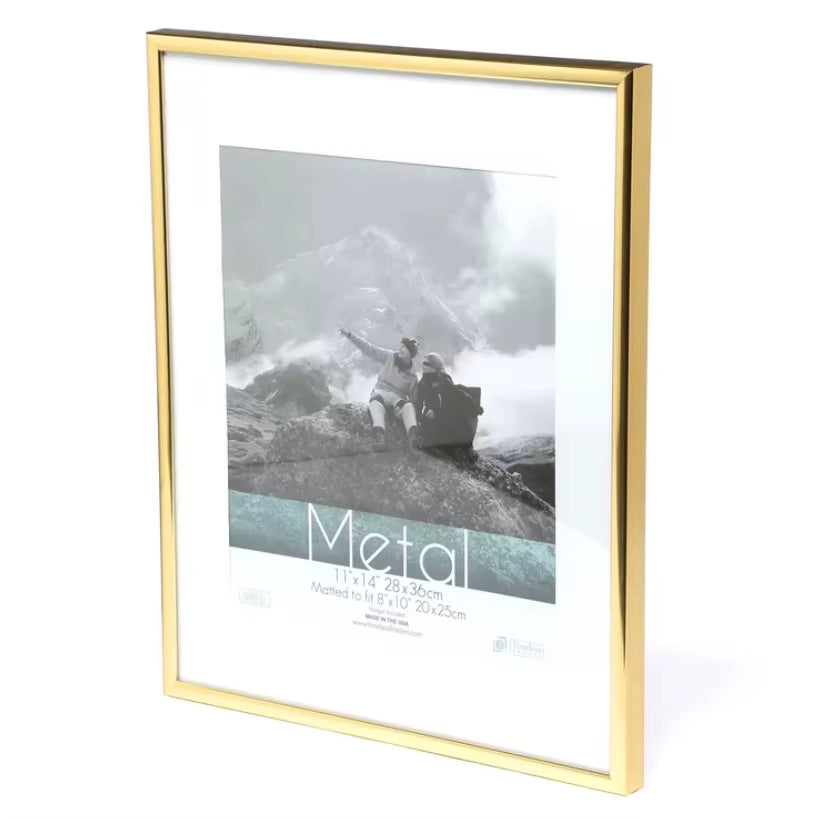 Picture Frame Metal Golden Photo Frame Classic Minimalist Desktop Decor 9X13 13X18 21X30Cm Pleixglass inside Certificate Frame