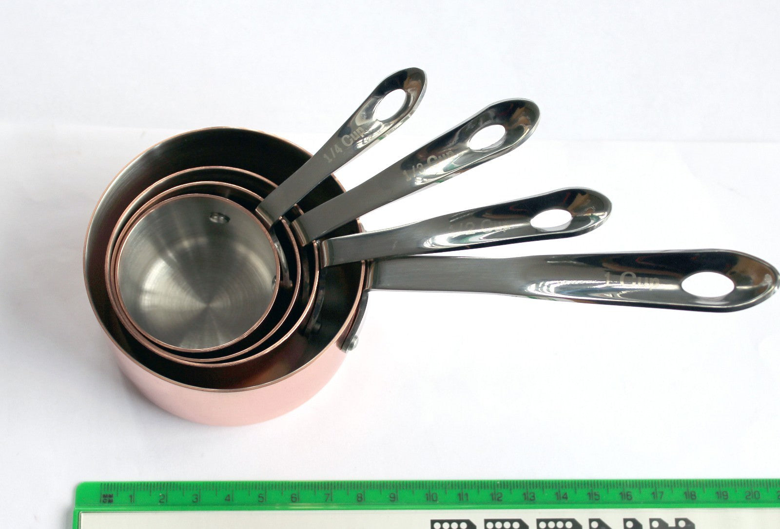 Chabrias. Ltd 4 Rose Gold/Copper Measuring Cup Pan High Quality Kitchen Cups
