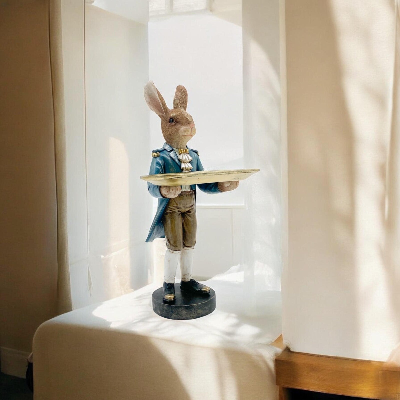 Rabbit Waiter Large 51Cm with Charming Sculpture for Home Living Room Stylish