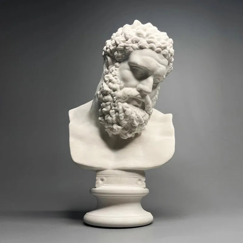 Hercules Head Retro Roman Art Plaster Sculpture Luxury Home Decor Ornaments Gifts Tabletop Art Crafts Modern Simple Decor